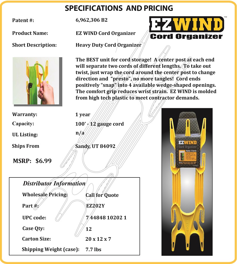 EZ Wind Specs and Pricing Sheet